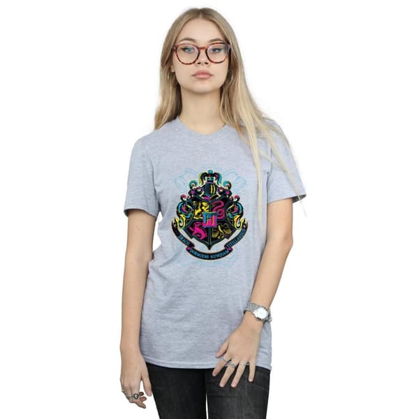 Harry Potter Womens/Ladies Hogwarts Crest Cotton Boyfriend T-Shirt