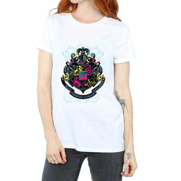 Harry Potter Womens/Ladies Hogwarts Crest Cotton Boyfriend T-Shirt