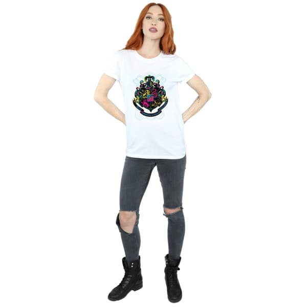 Harry Potter Womens/Ladies Hogwarts Crest Cotton Boyfriend T-Shirt
