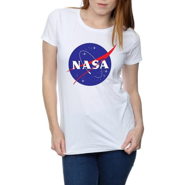 NASA Dam/Lady Classic Insignia - T-shirt med logotyp i bomull