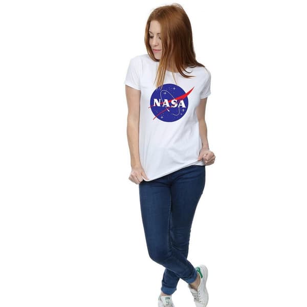 NASA Dam/Lady Classic Insignia - T-shirt med logotyp i bomull