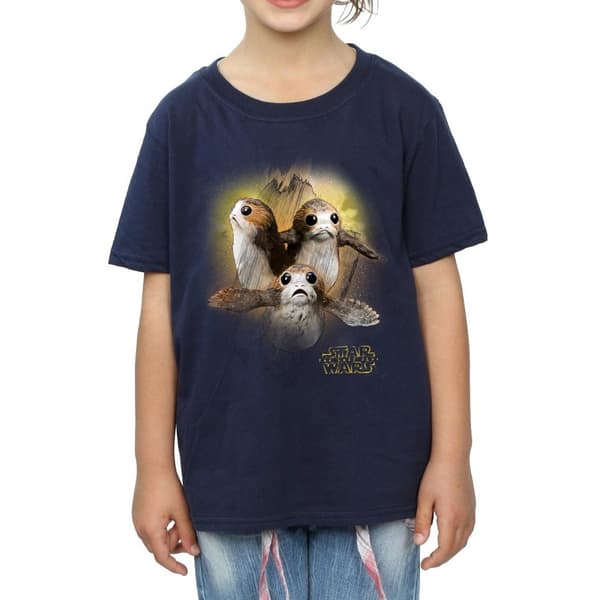Star Wars: The Last Jedi Porg T-shirt i borstad bomull för flickor