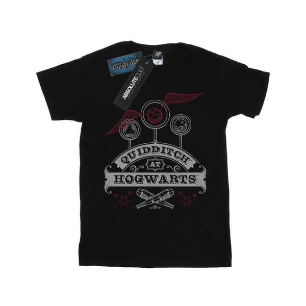 Harry Potter Girls Quidditch At Hogwarts Cotton T-Shirt Black 7-8 Years