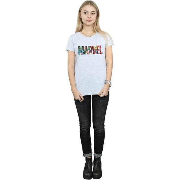 Marvel Womens/Ladies Infill Character Logo Boyfriend T-Shirt