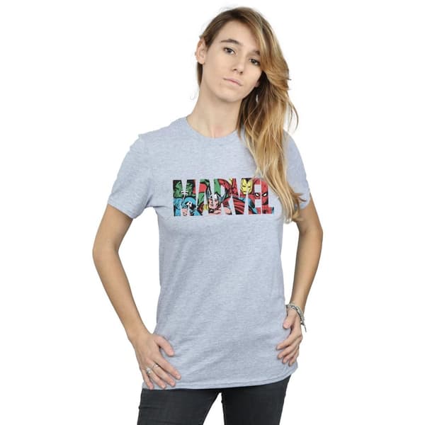 Marvel Womens/Ladies Infill Character Logo Boyfriend T-Shirt
