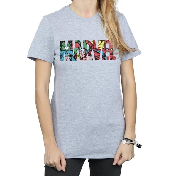 Marvel Womens/Ladies Infill Character Logo Boyfriend T-Shirt