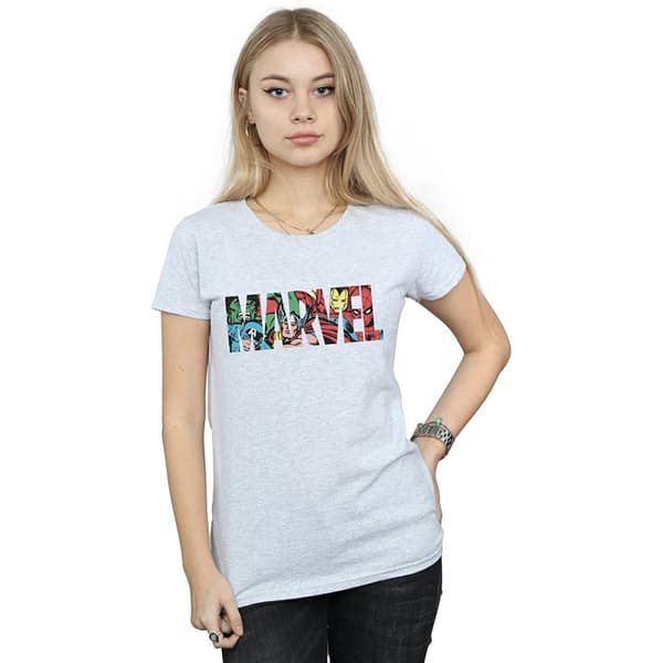 Marvel Womens/Ladies Infill Character Logo Boyfriend T-Shirt