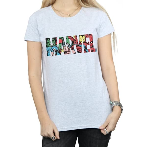 Marvel Womens/Ladies Infill Character Logo Boyfriend T-Shirt