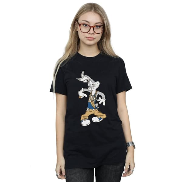 Looney Tunes Dam/dam Rapper Bugs Bunny Boyfriend T-shirt i bomull