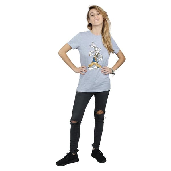 Looney Tunes Dam/dam Rapper Bugs Bunny Boyfriend T-shirt i bomull