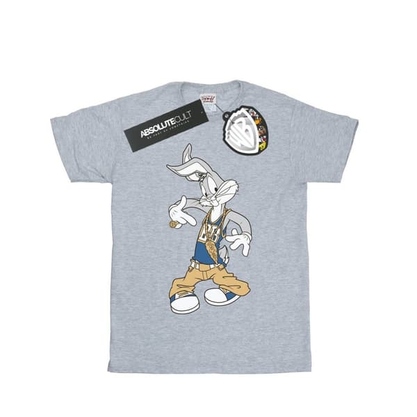 Looney Tunes Dam/dam Rapper Bugs Bunny Boyfriend T-shirt i bomull