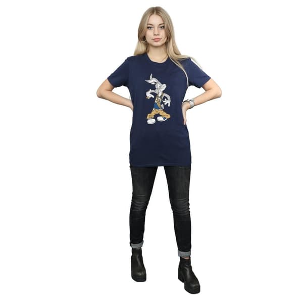 Looney Tunes Dam/dam Rapper Bugs Bunny Boyfriend T-shirt i bomull