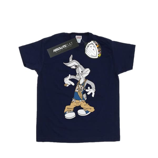 Looney Tunes Dam/dam Rapper Bugs Bunny Boyfriend T-shirt i bomull