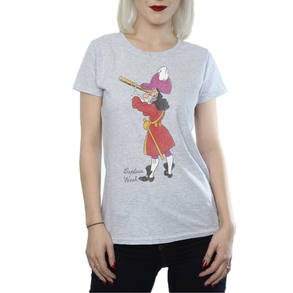Peter Pan Womens/Ladies Classic Captain Hook Heather T-Shirt