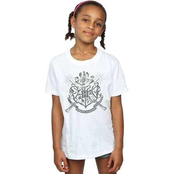 Harry Potter T-shirt i bomull med Hogwarts för flickor
