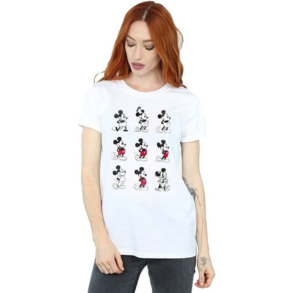 Disney Womens/Ladies Mickey Mouse Evolution Cotton Boyfriend T-Shirt