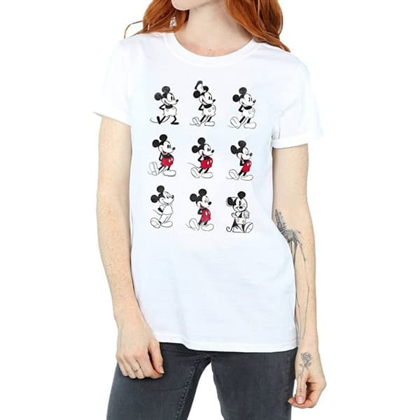 Disney Womens/Ladies Mickey Mouse Evolution Cotton Boyfriend T-Shirt
