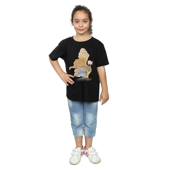 Beauty And The Beast T-shirt i bomull med Belle-silhuett för flickor