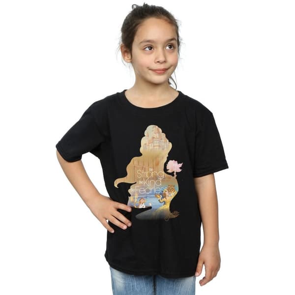 Beauty And The Beast Girls Belle Silhouette Cotton T-Shirt