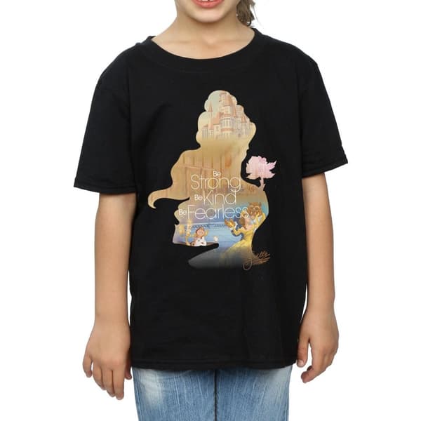 Beauty And The Beast Girls Belle Silhouette Cotton T-Shirt