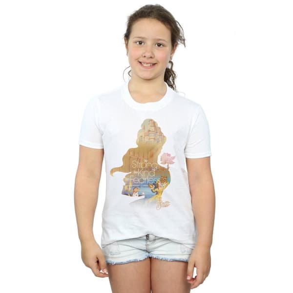 Beauty And The Beast T-shirt i bomull med Belle-silhuett för flickor