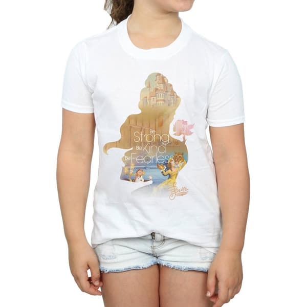 Beauty And The Beast T-shirt i bomull med Belle-silhuett för flickor