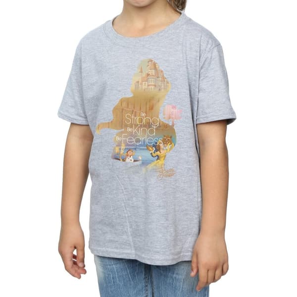 Beauty And The Beast T-shirt i bomull med Belle-silhuett för flickor