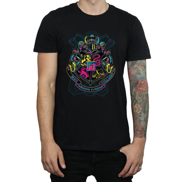 Harry Potter Mens Hogwarts Crest Cotton T-Shirt