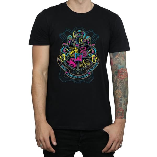 Harry Potter Mens Hogwarts Crest Cotton T-Shirt