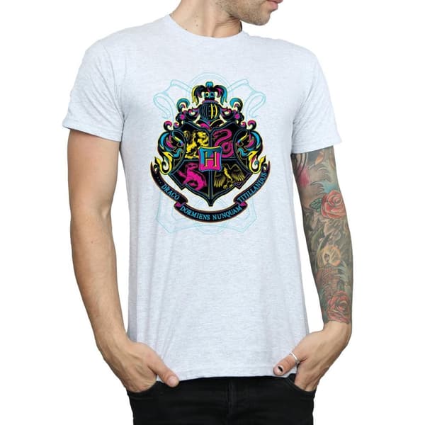 Harry Potter Mens Hogwarts Crest Cotton T-Shirt