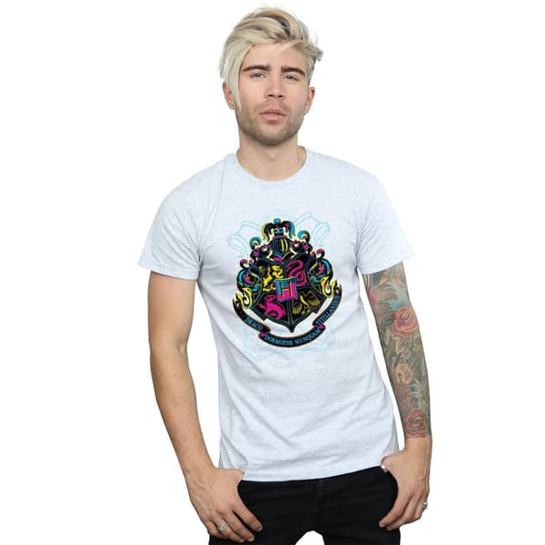 Harry Potter Mens Hogwarts Crest Cotton T-Shirt