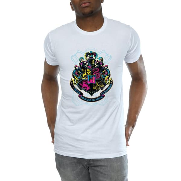 Harry Potter Mens Hogwarts Crest Cotton T-Shirt