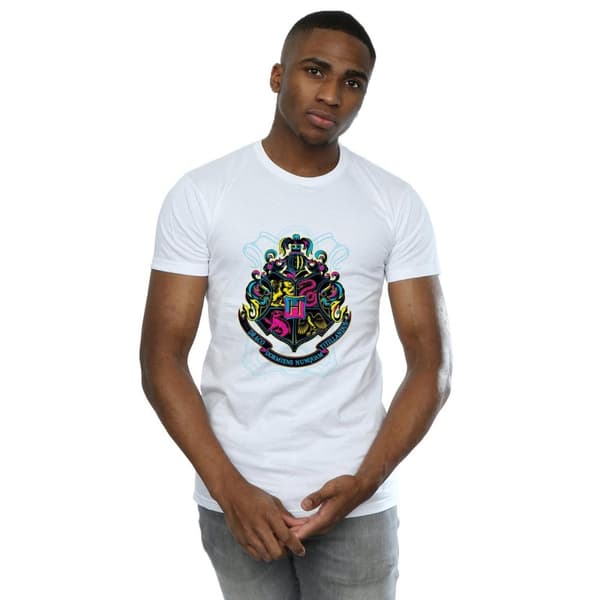 Harry Potter T-shirt i bomull med Hogwarts-emblem för herrar