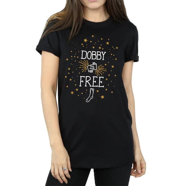 Harry Potter Womens/Ladies Dobby Is Free Cotton Boyfriend T-Shirt