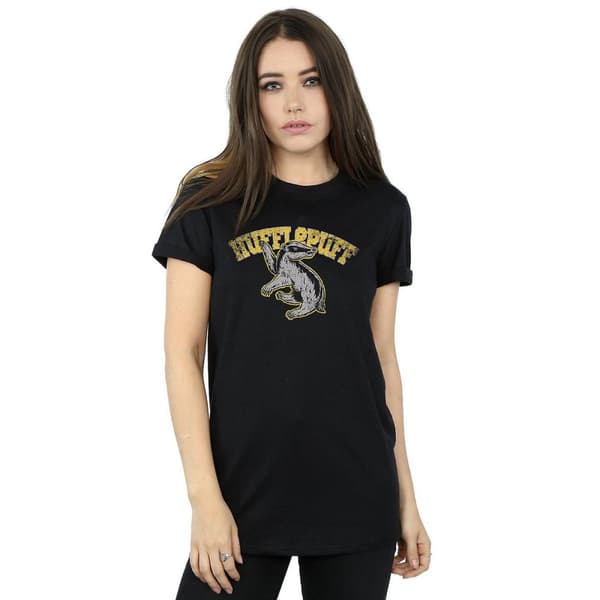 Harry Potter Womens/Ladies Hufflepuff Cotton Boyfriend T-Shirt