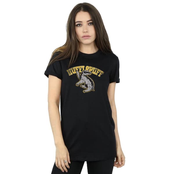 Harry Potter Womens/Ladies Hufflepuff Cotton Boyfriend T-Shirt
