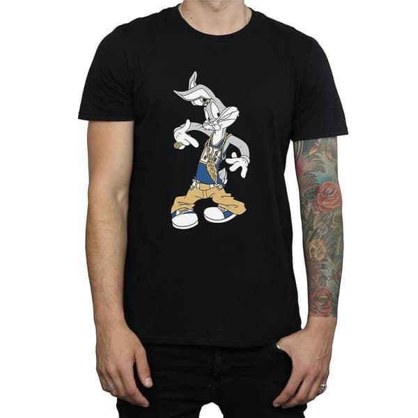 Looney Tunes Rapper Bugs Bunny bomulls-T-shirt för herrar | Black | M ...