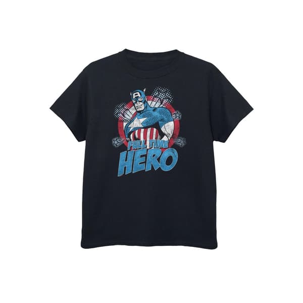Captain America Boys Full Time Hero Cotton T-Shirt