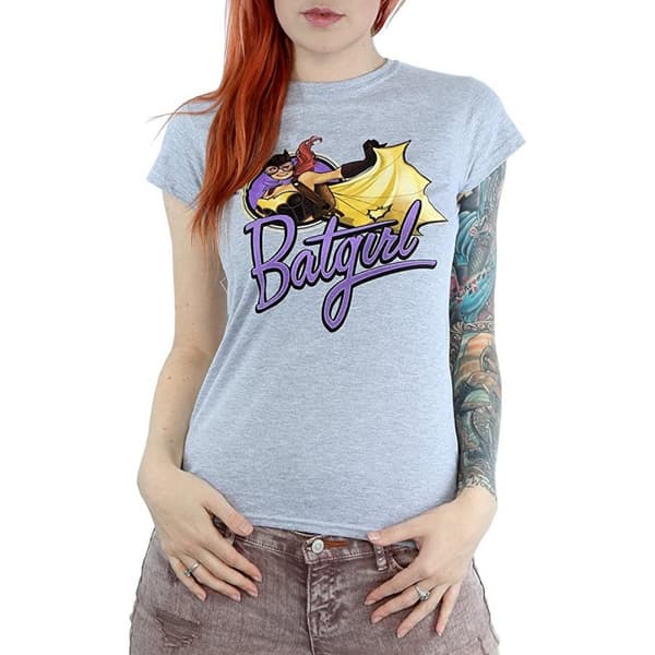 DC Bombshells Dam/Tjej Batgirl Badge Heather T-shirt