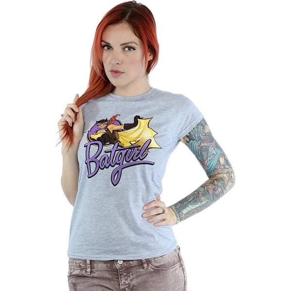 DC Bombshells Dam/Tjej Batgirl Badge Heather T-shirt