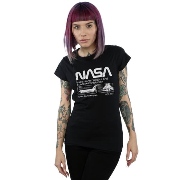 NASA Womens/Ladies Classic Space Shuttle Cotton T-Shirt