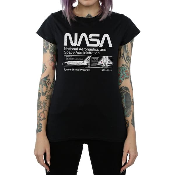 NASA Womens/Ladies Classic Space Shuttle Cotton T-Shirt