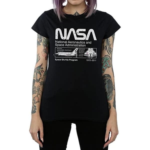 NASA Womens/Ladies Classic Space Shuttle Cotton T-Shirt