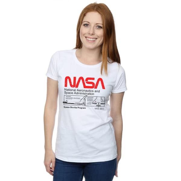 NASA Womens/Ladies Classic Space Shuttle Cotton T-Shirt
