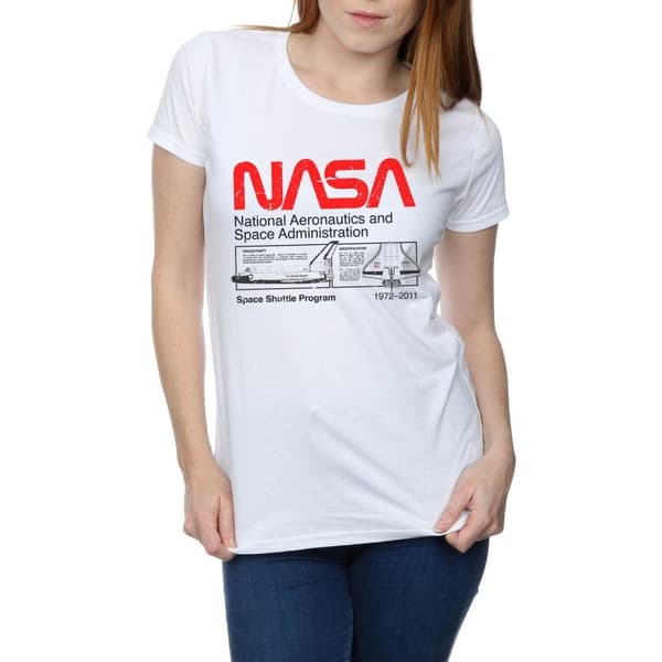 NASA Womens/Ladies Classic Space Shuttle Cotton T-Shirt