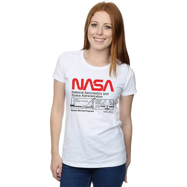 NASA Womens/Ladies Classic Space Shuttle Cotton T-Shirt