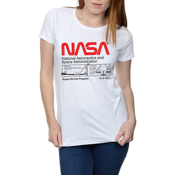 NASA Womens/Ladies Classic Space Shuttle Cotton T-Shirt