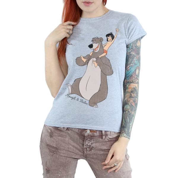 Jungle Book Womens/Ladies Classic Mowgli And Baloo Heather T-Shirt