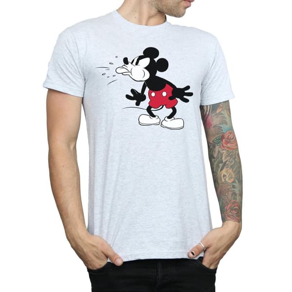 Disney Mens Mickey Mouse Tongue T-Shirt