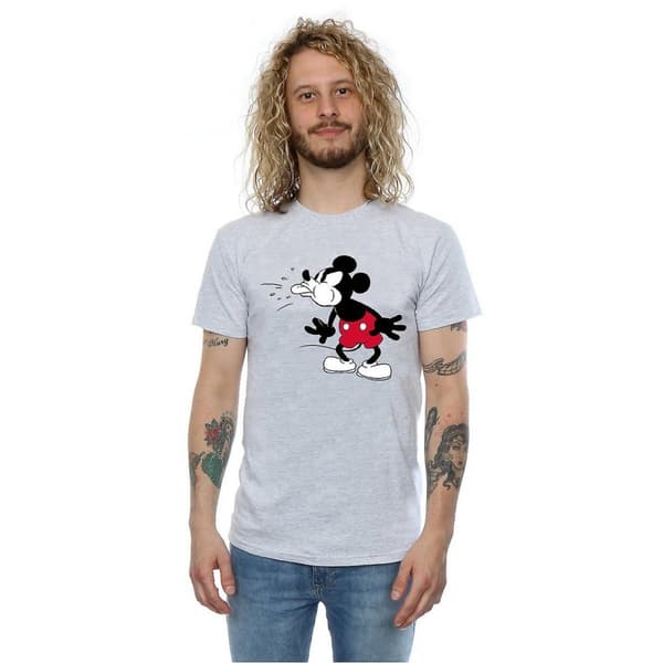 Disney Mens Mickey Mouse Tongue T-Shirt